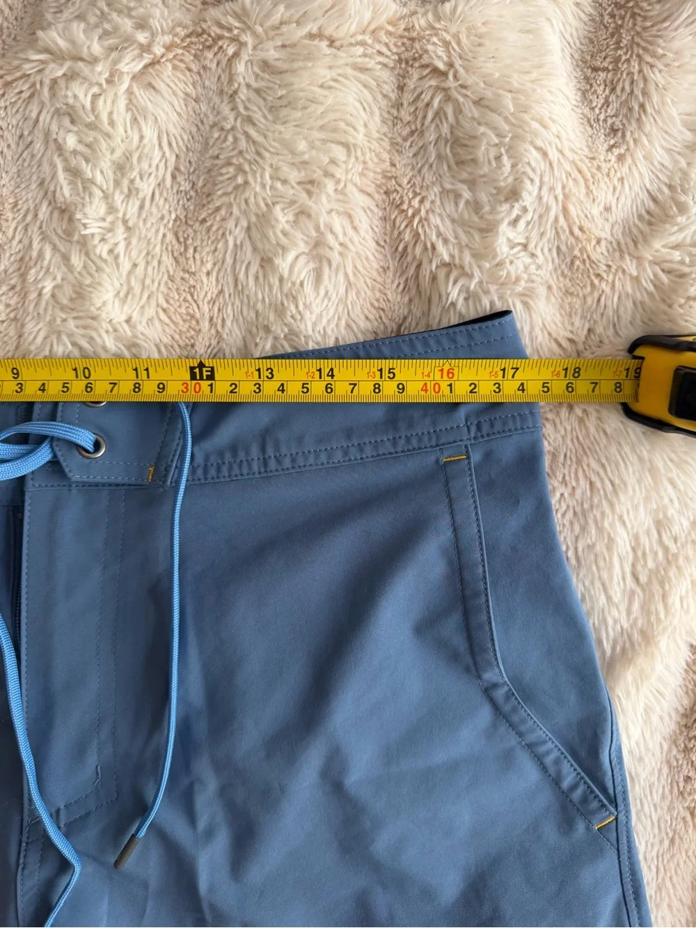 Stio Men's Blue Swim Hybrids with Orange Zip Accent